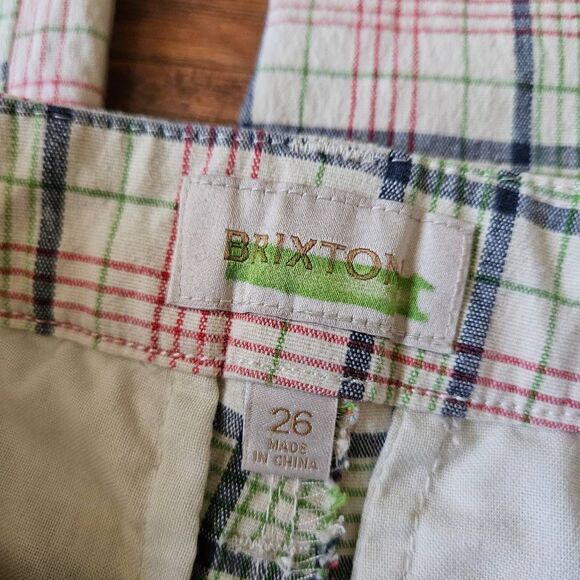 Brixton Plaid Victory Straight Chino Pants - Picture 5 of 9